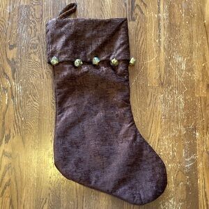 Elegant Brown Velvet Christmas Stocking